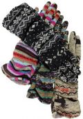Homespun Knit Fleece Gloves for Women